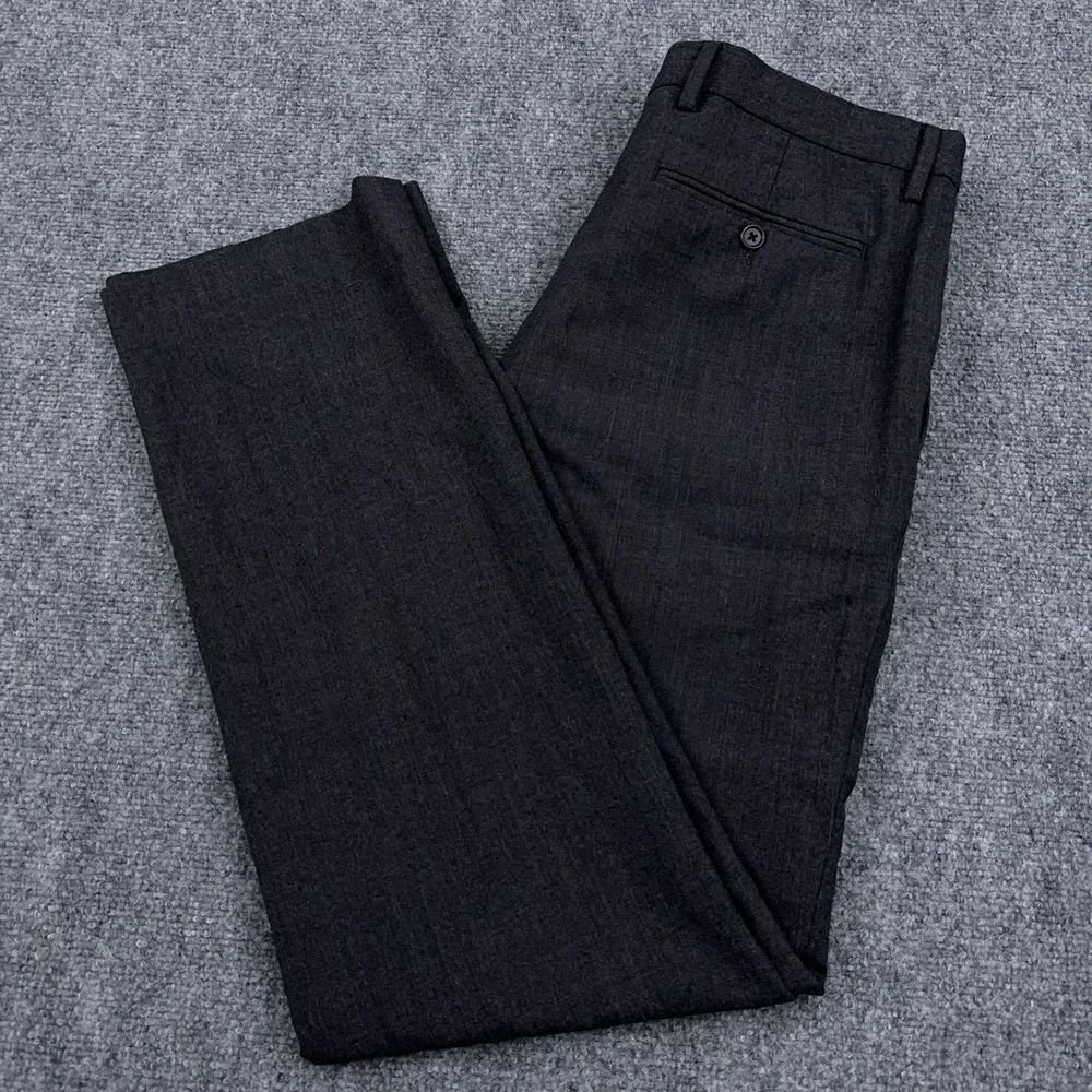 Banana Republic Dress Pants Mens 33x32 Grey Tailored Slim Fit Stretch Wool Blend
